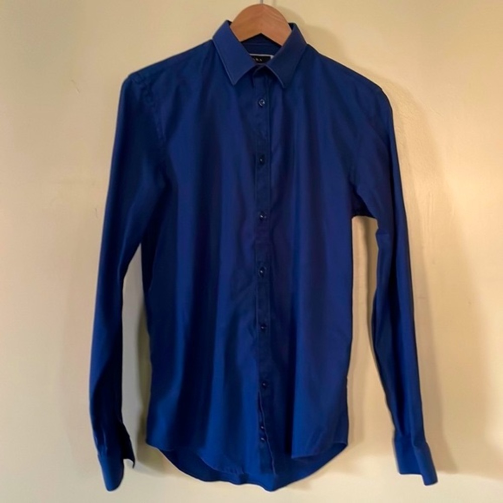 Zara blue slim fit dress shirt